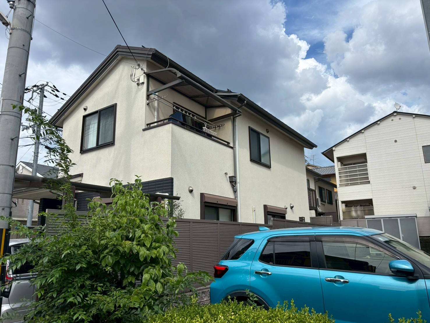 京都市左京区の、屋根 外壁塗装前のの現状写真4