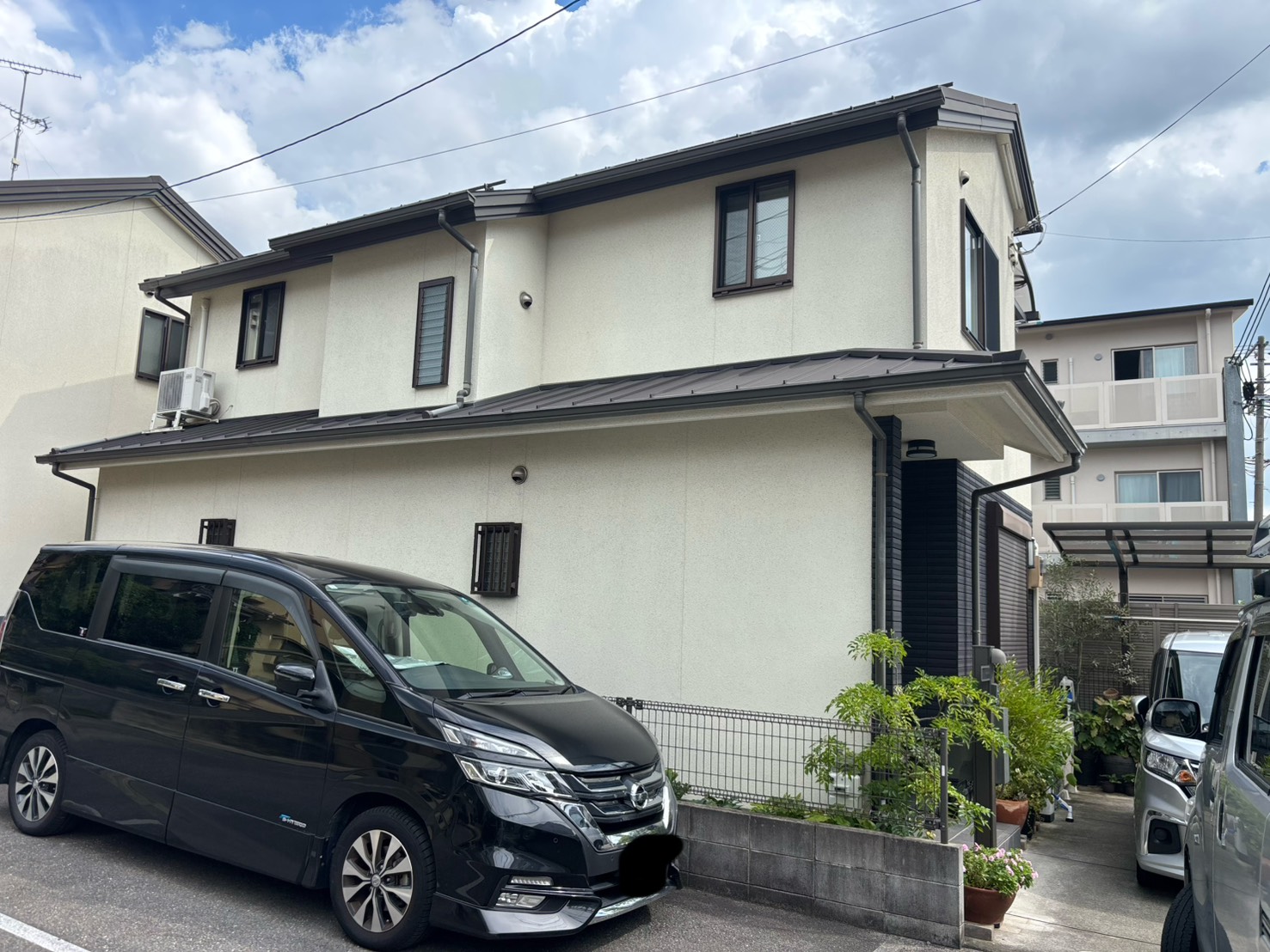 京都市左京区の、屋根 外壁塗装前のビフォー写真3