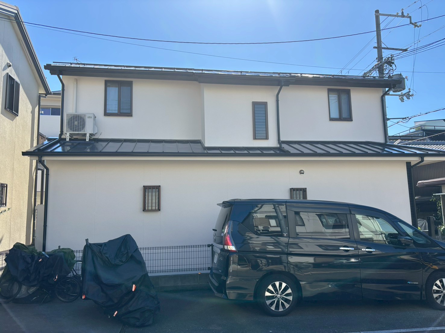 京都市左京区の、屋根　外壁塗装前のアフター写真1