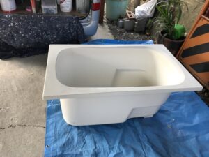 ユニットバス湯舟の耐熱塗装前の現状写真