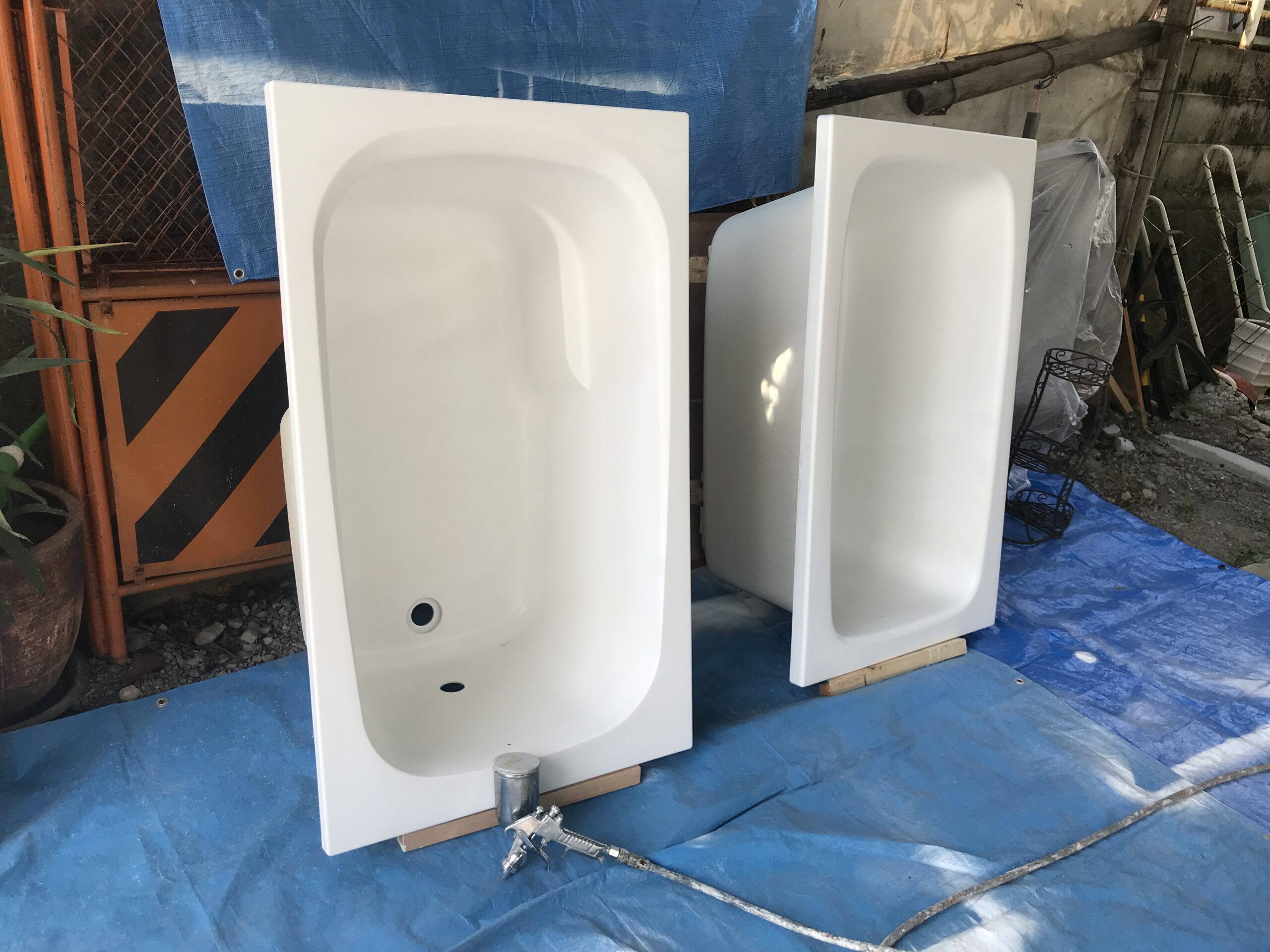 京都で、ユニットバス湯舟の上塗り写真1