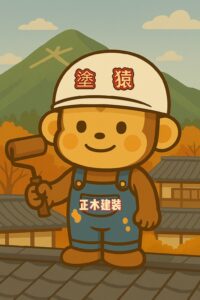 正木建装のイメージキャラクターの塗猿君