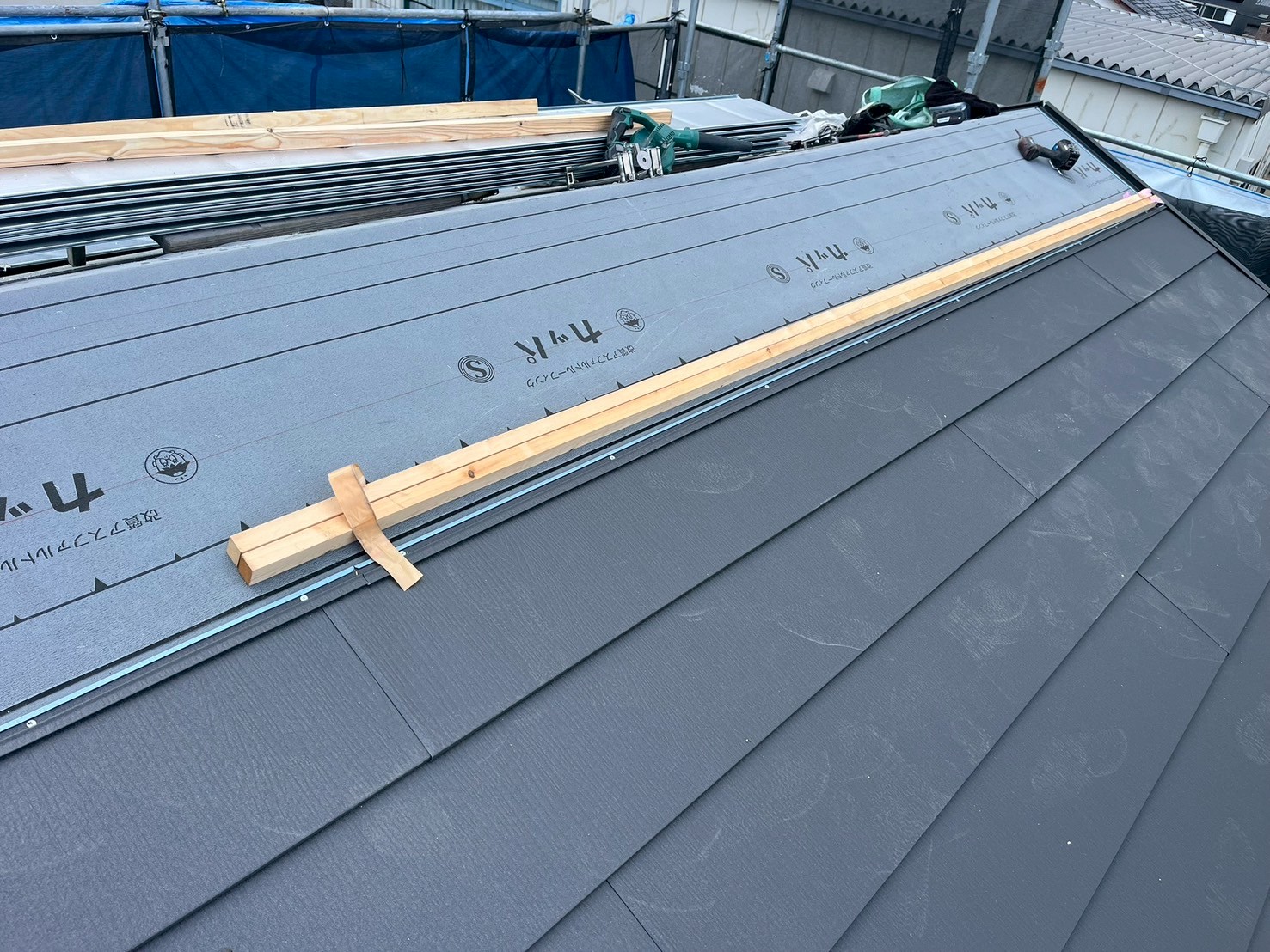 京都市の屋根軽量化・耐震対策による屋根葺き替え施工2