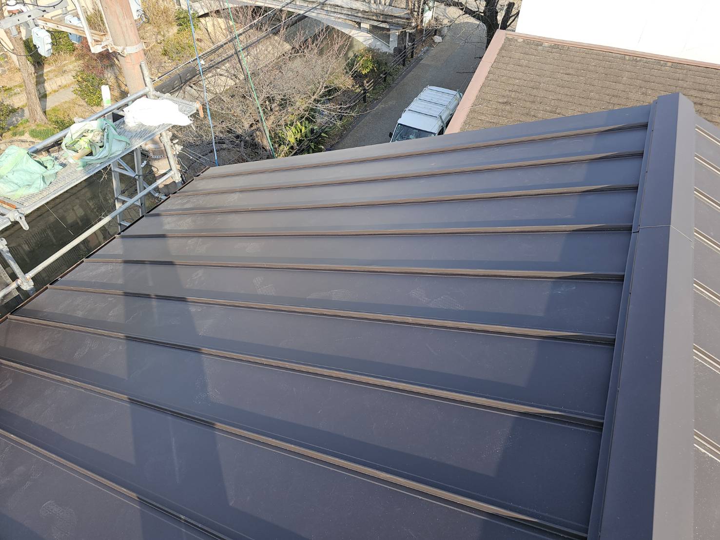 京都市の屋根軽量化・耐震対策による屋根葺き替え施工1